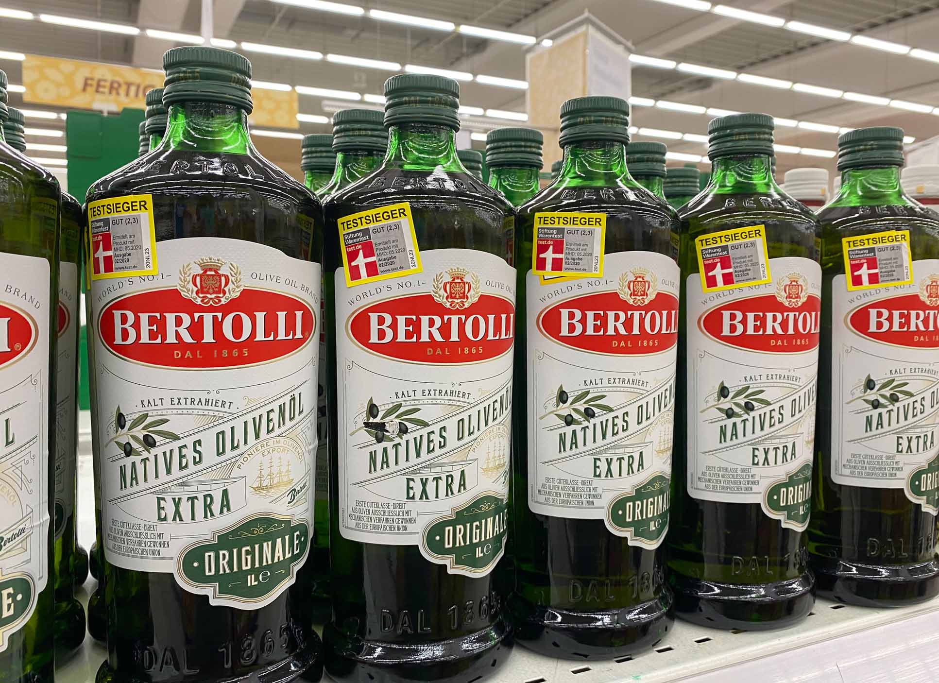 etiquetas de aceite de oliva virgen extra en Alemania