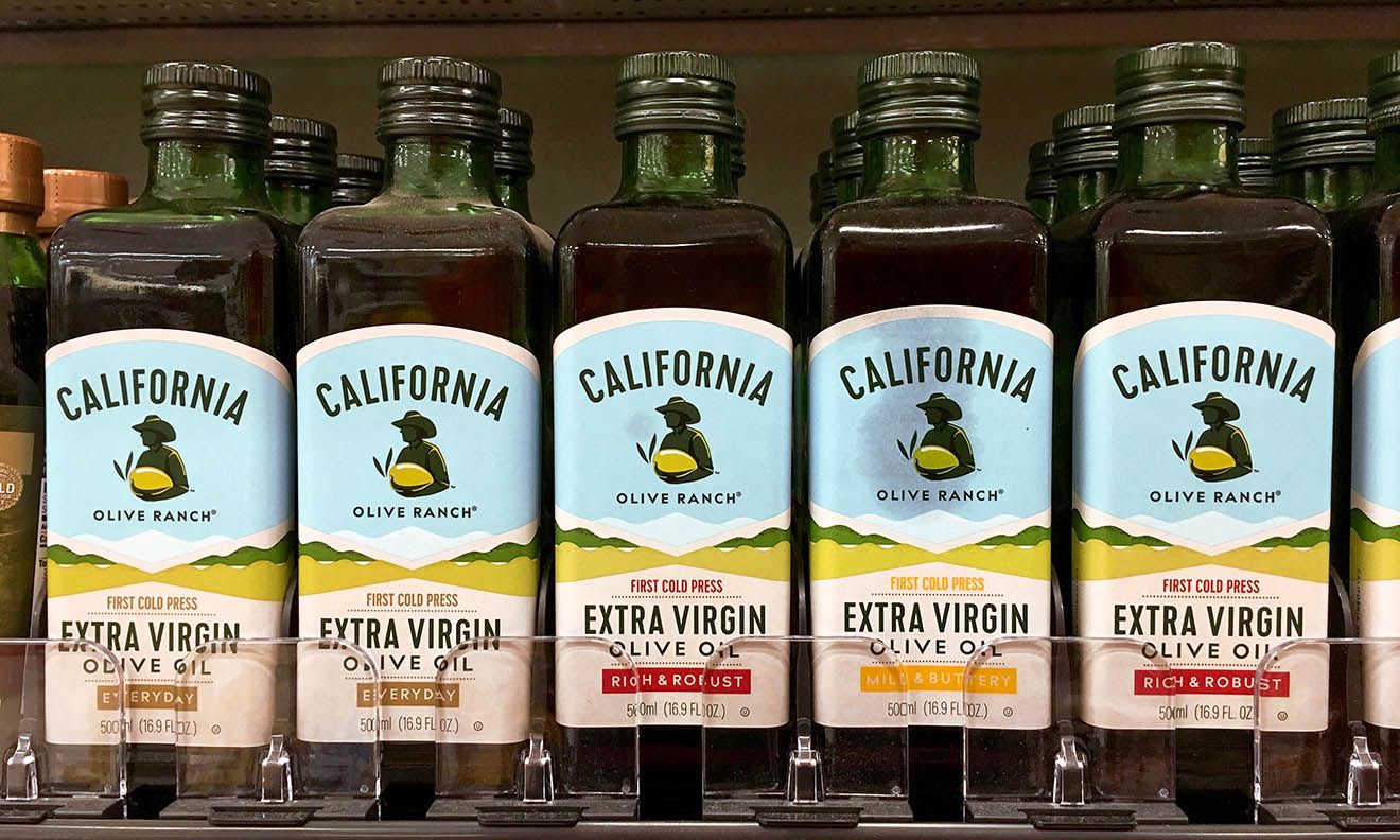 Etiqueta de aceite de oliva de Estados Unidos