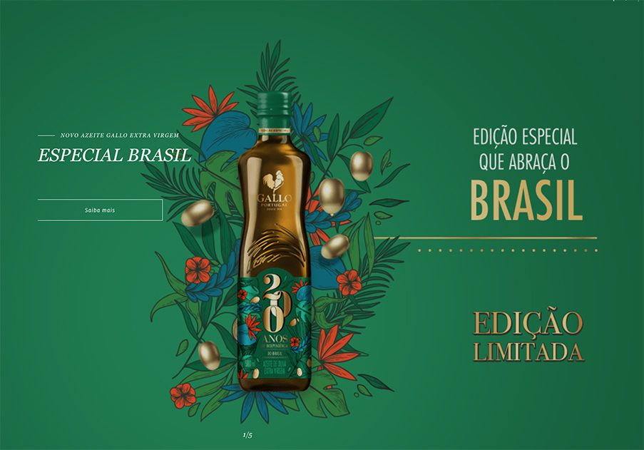 aceite de oliva gallo en el sitio web de brasil