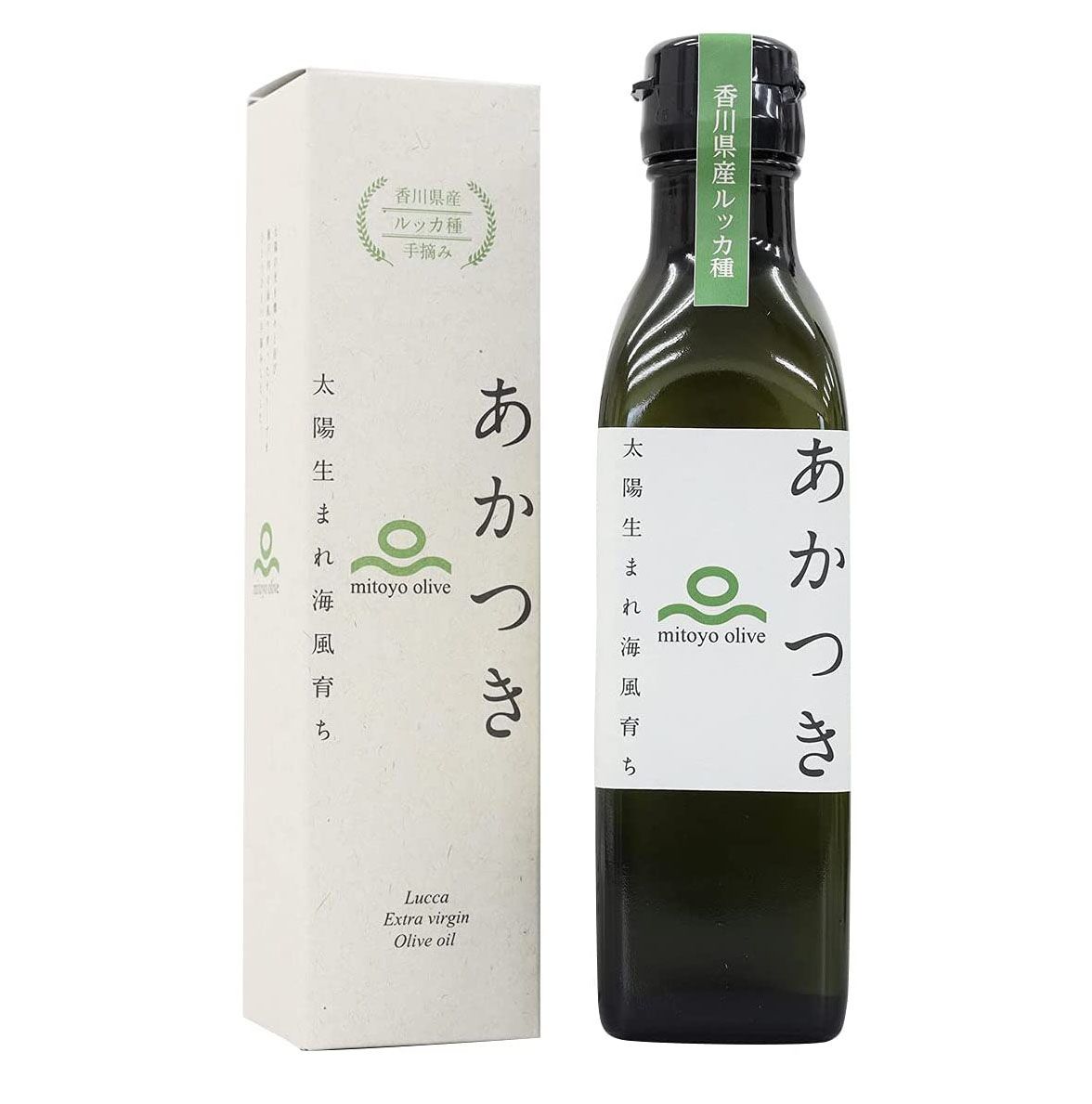 botella de aceite de oliva con etiqueta en japonés
