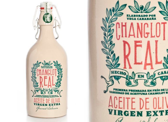 botella de vidrio de diseño lacada de aceite de oliva con cierre tipo gaseosa